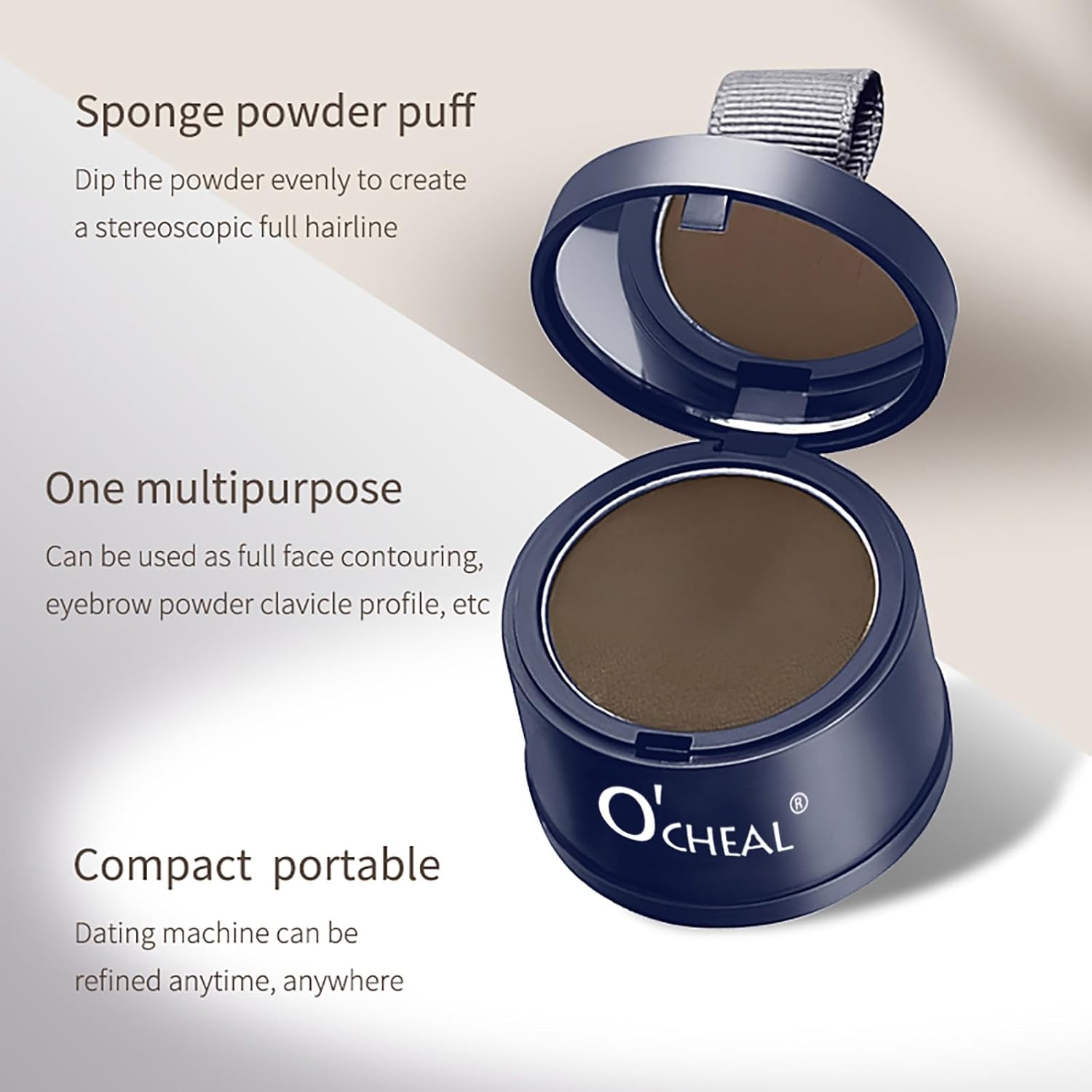 O'CHEAL Hairline Powder Dark Brown, Waterproof Hair Fibers for Thinning Hair, Instantly Root Touch Up Hair Color for Gray Hair Coverage, Long Lasting Hair Line Shadow Toppers Powder for Men and Women