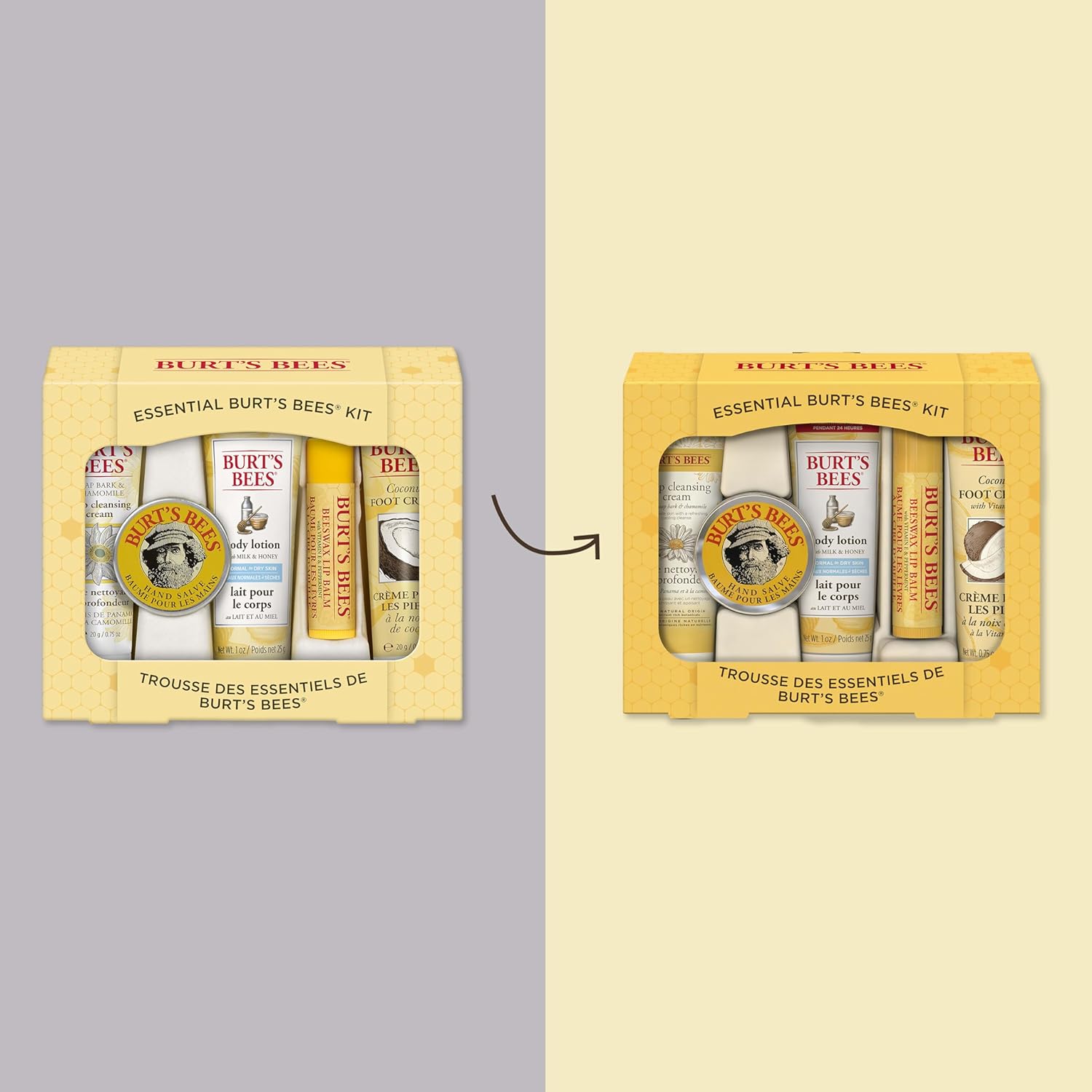 Burt's Bees Gifts Ideas - Essential Everyday Beauty Set, 5 Travel Size Products - Deep Cleansing Cream, Hand Salve, Body Lotion, Foot Cream and Lip Balm