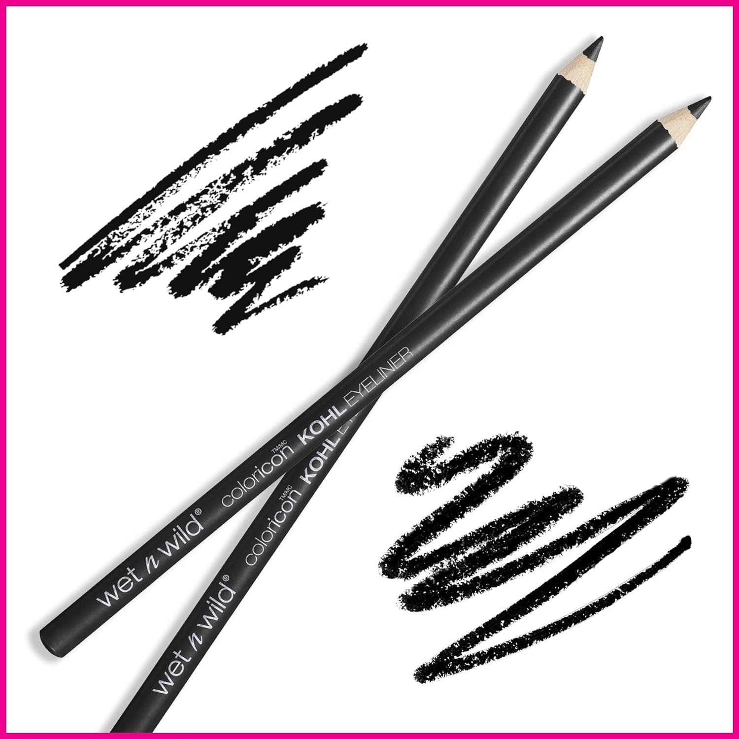 wet n wild Color Icon Kohl Eyeliner Pencil, Rich Hyper-Pigmented Color, Smooth Creamy Application, Long-Wearing Matte Finish Versatility, Cruelty-Free - Baby's Got Black(Packaged)