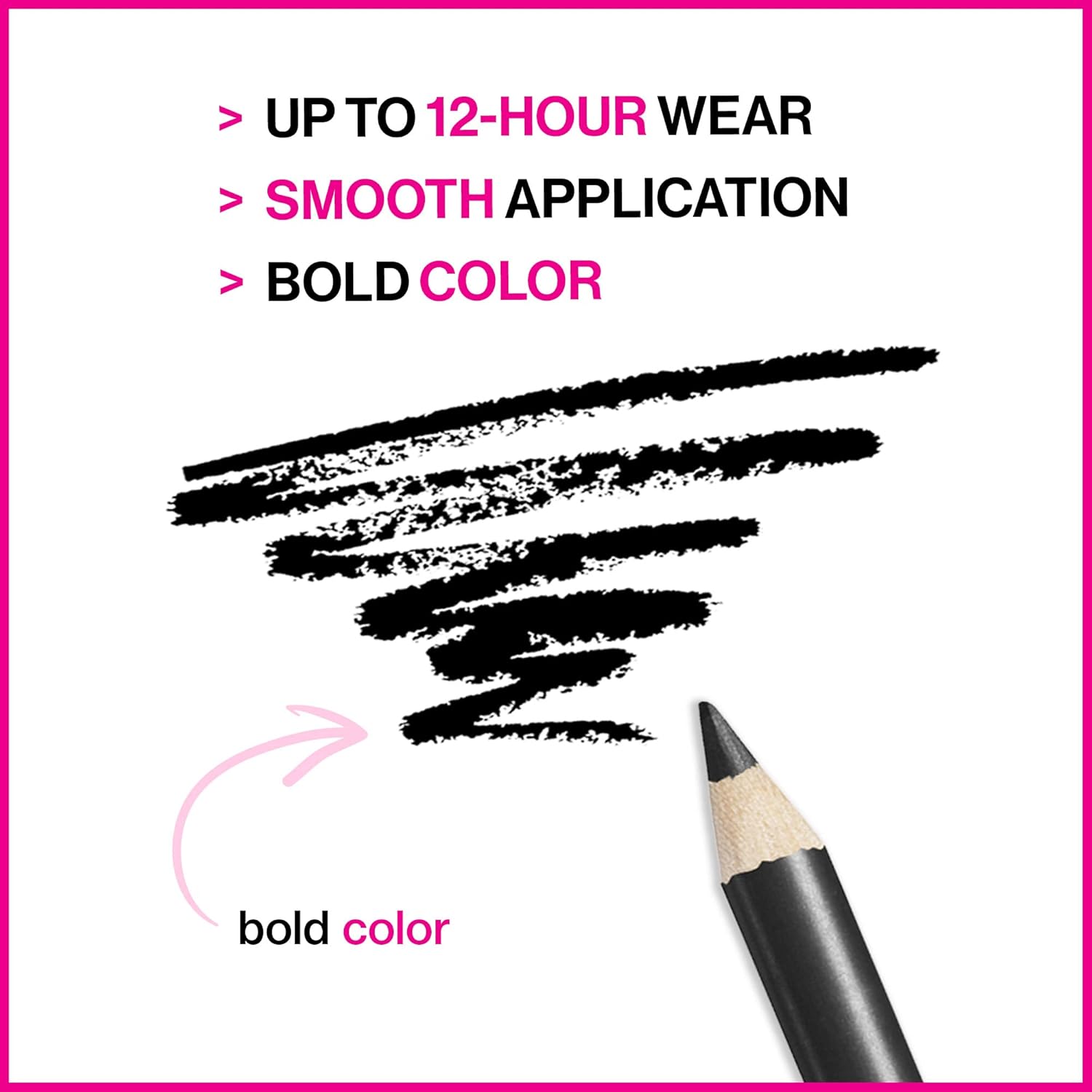 wet n wild Color Icon Kohl Eyeliner Pencil, Rich Hyper-Pigmented Color, Smooth Creamy Application, Long-Wearing Matte Finish Versatility, Cruelty-Free - Baby's Got Black(Packaged)