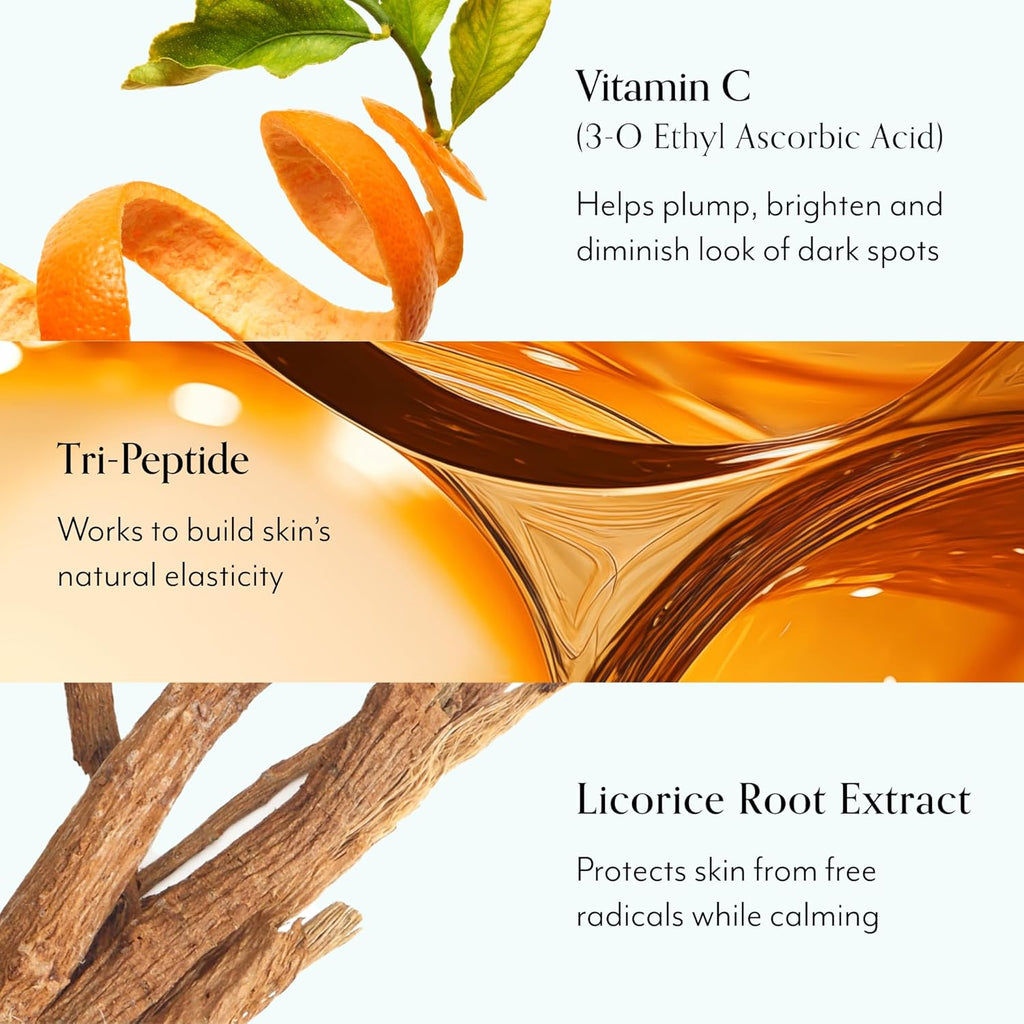 Bliss Vitamin C + Tri-Peptide Bright Idea Serum – 15% Brightening + Barrier Boost Complex for Radiant, Firm Skin – Anti-Aging Face Serum Boosts Collagen & Elasticity - 1 fl oz