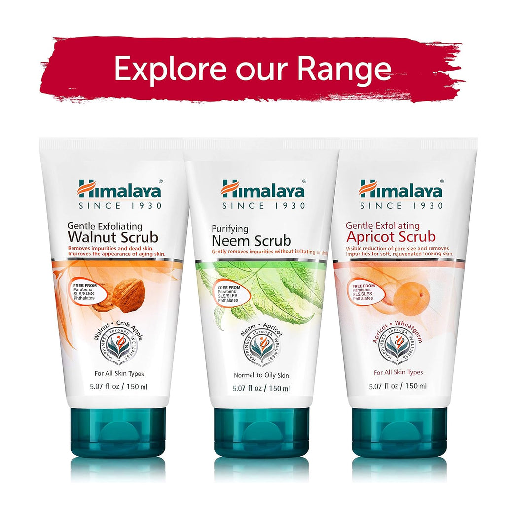 Himalaya Gentle Exfoliating Apricot Scrub with Vitamin E, Exfoliates Dead Skin Cells, For All Skin Types, Free from Parabens, SLS and Phthalates, 150 ml (5.07 oz)