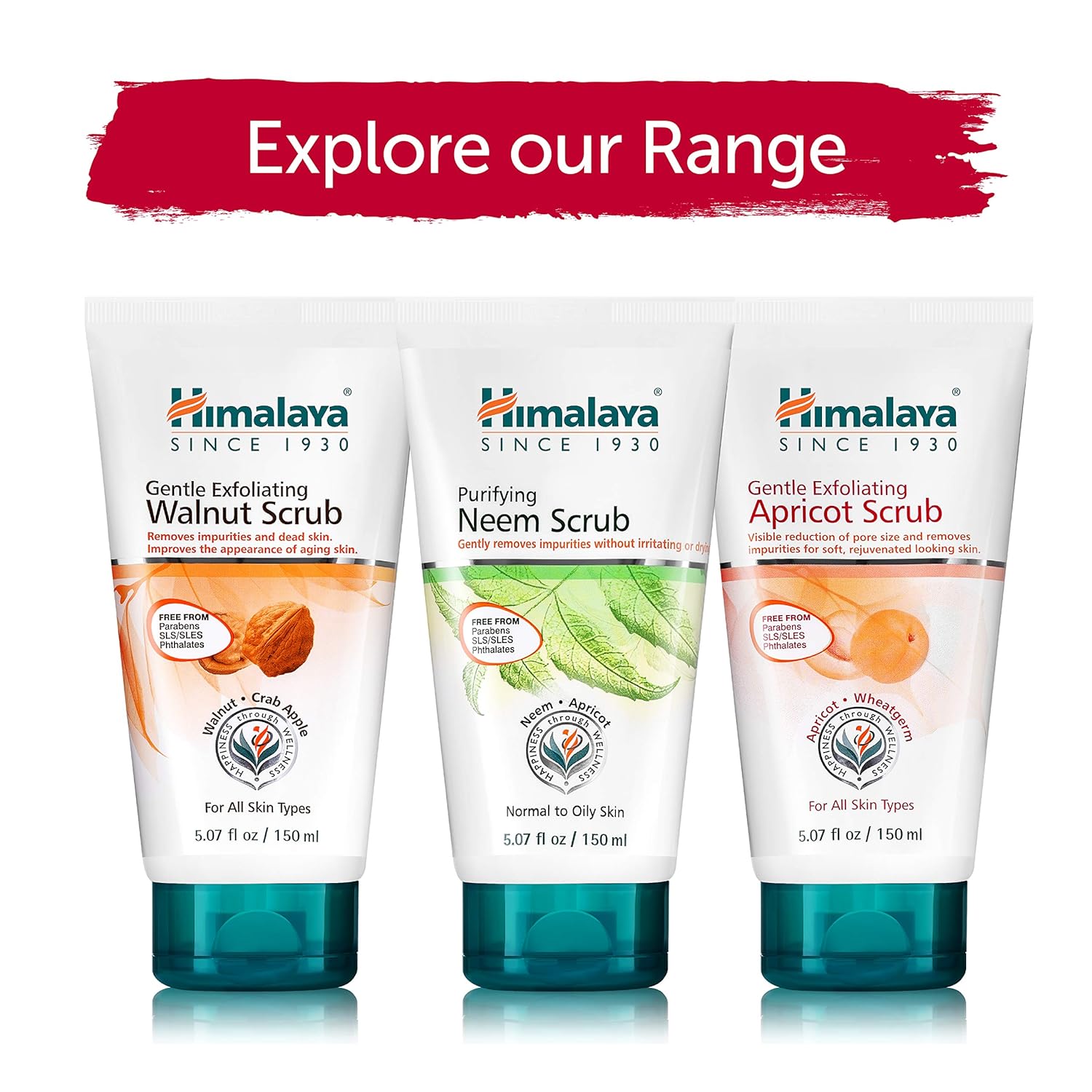 Himalaya Gentle Exfoliating Apricot Scrub with Vitamin E, Exfoliates Dead Skin Cells, For All Skin Types, Free from Parabens, SLS and Phthalates, 150 ml (5.07 oz)